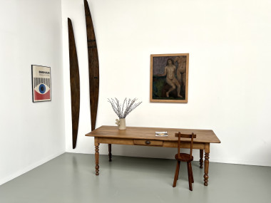 Table de ferme en noyer blond – circa 1900, vue 17