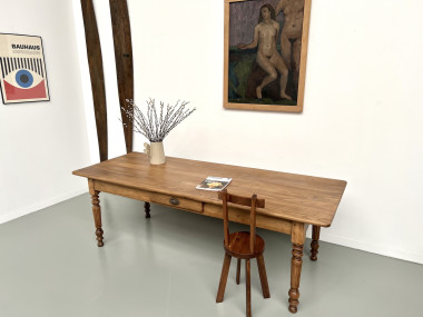 Table de ferme en noyer blond – circa 1900, vue 20