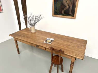 Table de ferme en noyer blond – circa 1900, vue 21