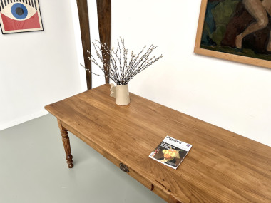 Table de ferme en noyer blond – circa 1900, vue 23
