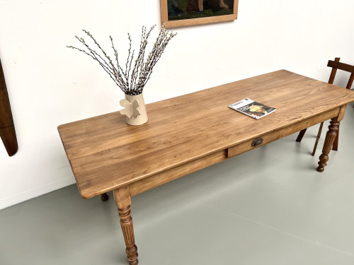 Table de ferme en noyer blond – circa 1900, vue 26