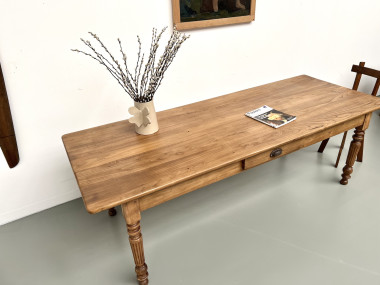Table de ferme en noyer blond – circa 1900, vue 26