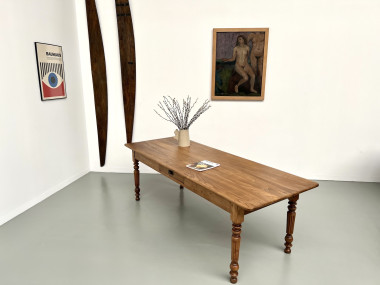 Table de ferme en noyer blond – circa 1900, vue 37