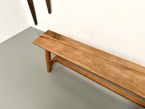 Petit banc en noyer, années 70, vue 5