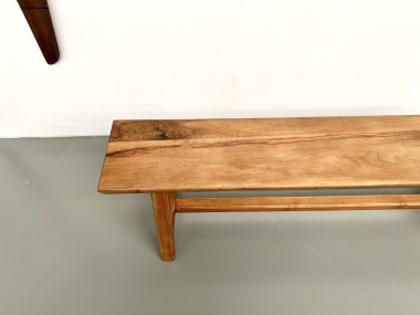 Petit banc en noyer, années 70, vue 6