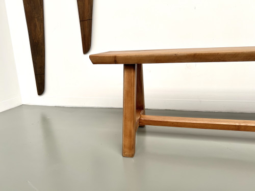 Petit banc en noyer, années 70, vue 7