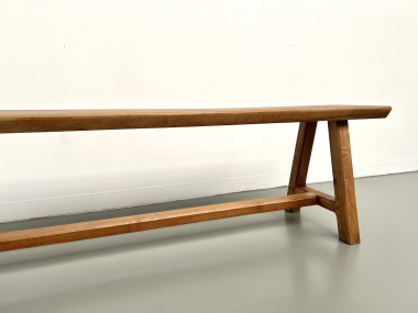 Petit banc en noyer, années 70, vue 8