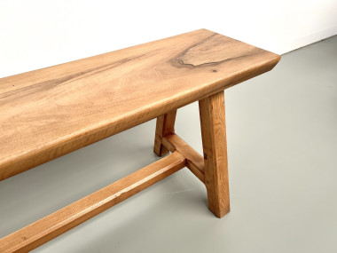Petit banc en noyer, années 70, vue 9