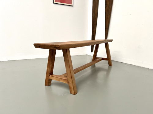 Petit banc en noyer, années 70, vue 12