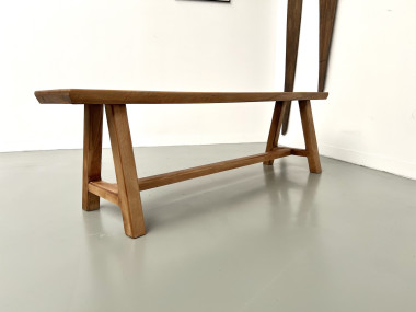 Petit banc en noyer, années 70, vue 13