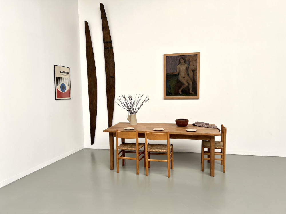 Table de ferme en hêtre massif, vue 1