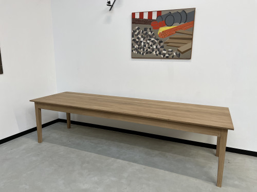 Grande table de ferme 300 X 90 cm, chêne clair, vue 2
