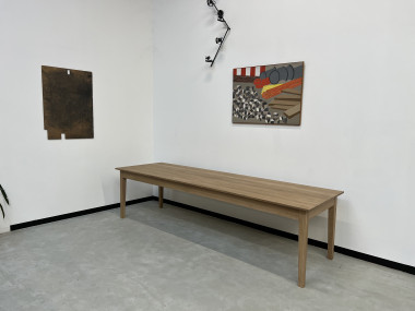 Grande table de ferme 300 X 90 cm, chêne clair, vue 3