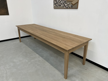 Grande table de ferme 300 X 90 cm, chêne clair, vue 4