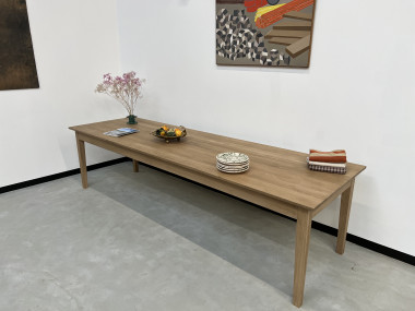 Grande table de ferme 300 X 90 cm, chêne clair, vue 6