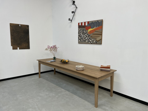 Grande table de ferme 300 X 90 cm, chêne clair, vue 7