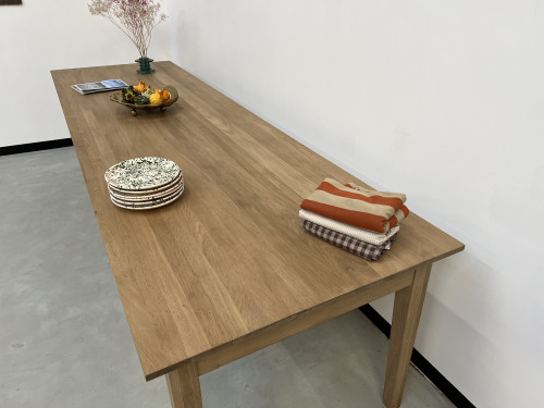 Grande table de ferme 300 X 90 cm, chêne clair, vue 9