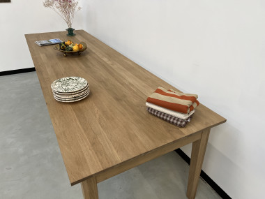 Grande table de ferme 300 X 90 cm, chêne clair, vue 9