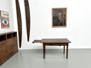Petite table ancienne en noyer, 1890, vue 3
