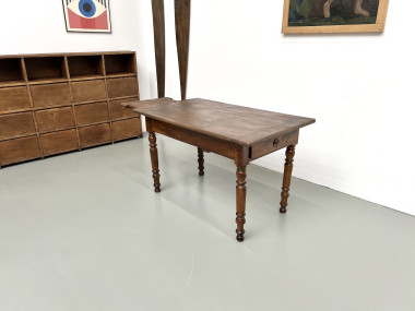 Petite table ancienne en noyer, 1890, vue 5