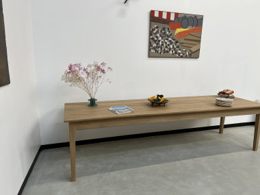Grande table de ferme 300 X 90 cm, chêne clair, vue 11