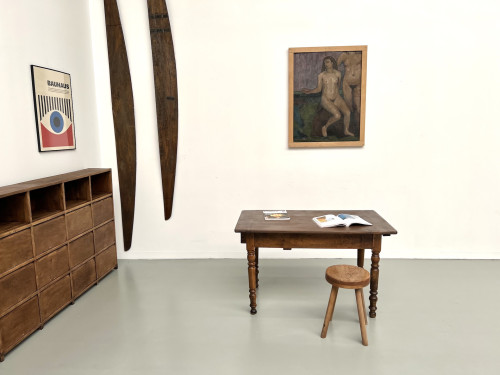 Petite table ancienne en noyer, 1890, vue 20