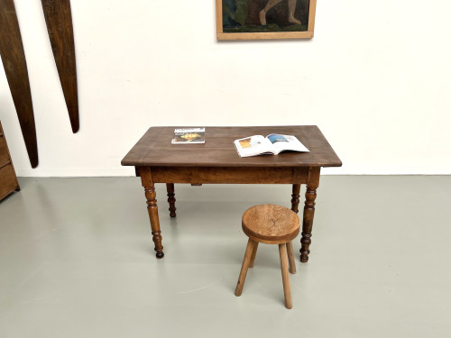 Petite table ancienne en noyer, 1890, vue 21