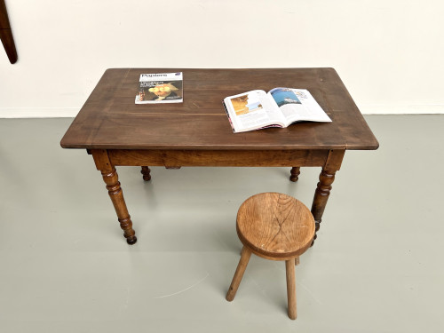 Petite table ancienne en noyer, 1890, vue 22