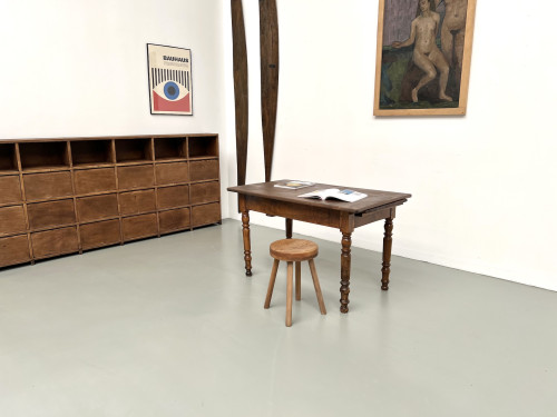 Petite table ancienne en noyer, 1890, vue 23