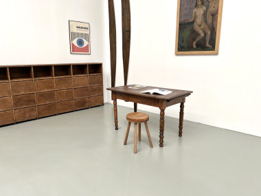 Petite table ancienne en noyer, 1890, vue 23