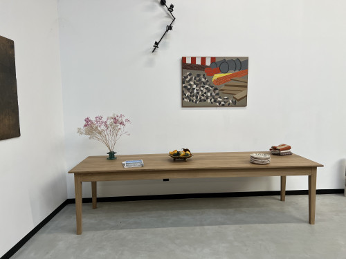 Grande table de ferme 300 X 90 cm, chêne clair, vue 1