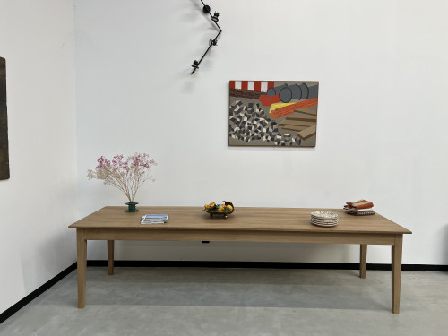 Grande table de ferme 300 X 90 cm, chêne clair, vue 12
