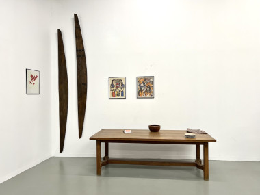 Table de ferme en chêne des années 50, vue 2