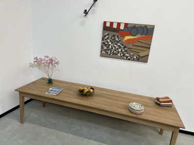 Grande table de ferme 300 X 90 cm, chêne clair, vue 14