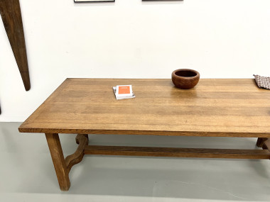 Table de ferme en chêne des années 50, vue 5