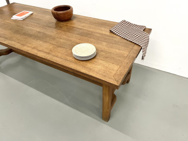 Table de ferme en chêne des années 50, vue 6