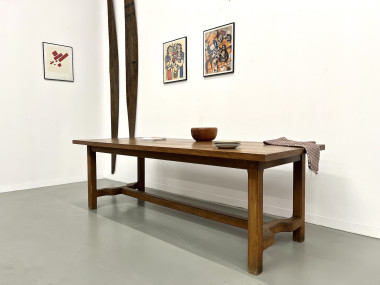 Table de ferme en chêne des années 50, vue 8
