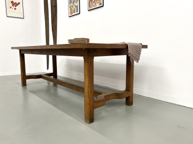 Table de ferme en chêne des années 50, vue 9