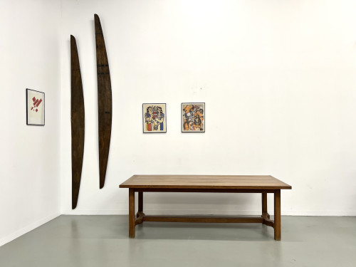 Table de ferme en chêne des années 50, vue 13