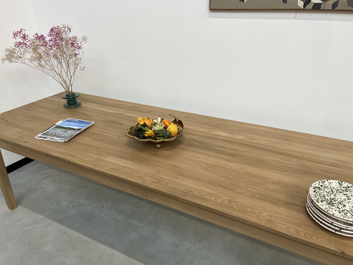 Grande table de ferme 300 X 90 cm, chêne clair, vue 15