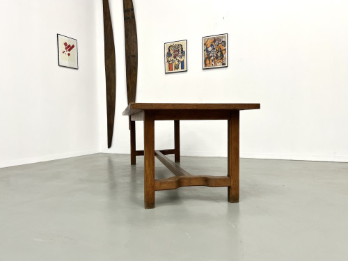 Table de ferme en chêne des années 50, vue 21