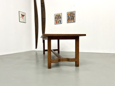 Table de ferme en chêne des années 50, vue 21