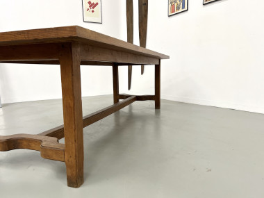 Table de ferme en chêne des années 50, vue 24