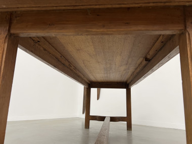 Table de ferme en chêne des années 50, vue 25