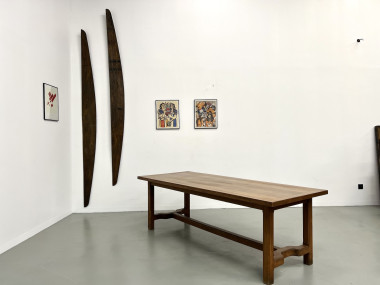 Table de ferme en chêne des années 50, vue 26