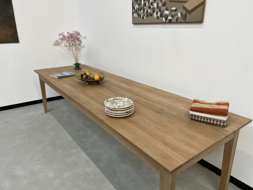Grande table de ferme 300 X 90 cm, chêne clair, vue 17