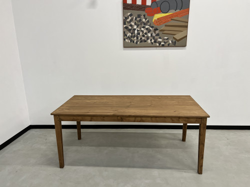 Table de ferme en pin, pieds fuseaux, vue 2