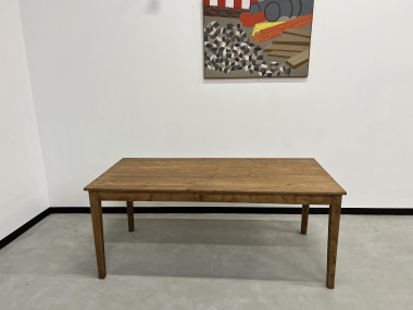 Table de ferme en pin, pieds fuseaux, vue 2