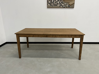 Table de ferme en pin, pieds fuseaux, vue 3