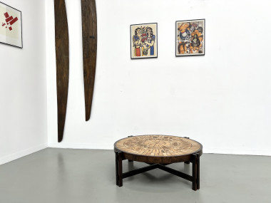 Table basse "Les Herbiers" par Roger Capron, vue 1